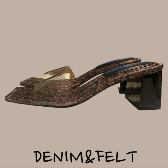 Good American Women’s Snakeskin Cushioned Sole Block Heel/Slide | NEW/NIB!!🖤🤎 - Picture 11 of 14